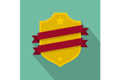 Badge business icon, flat style