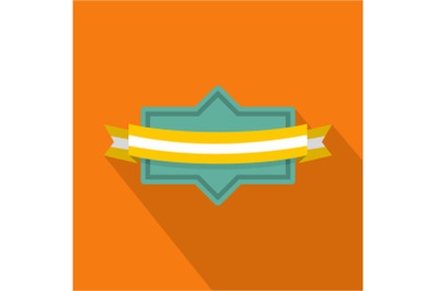 Badge ribbon icon, flat style