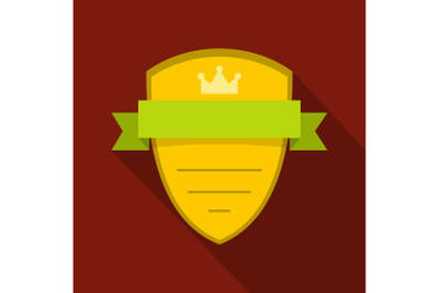 Badge soldier icon, flat style