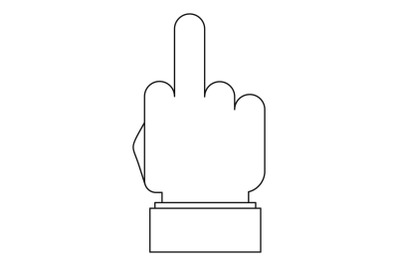 Fuck gesture icon, outline style.