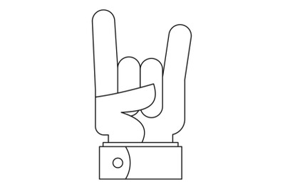 Rock gesture icon, outline style.