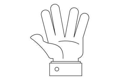 Opened palm icon, outline style.
