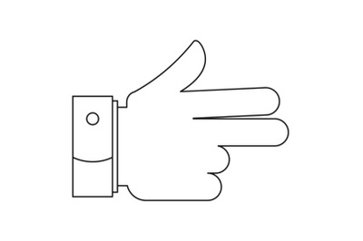 Gun gesture icon, outline style.