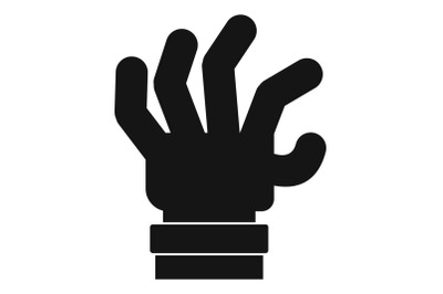 Hand fear icon, simple black style
