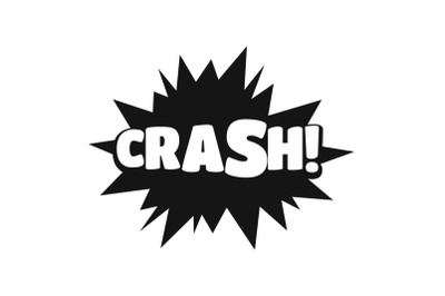 Comic boom crash icon, simple black style