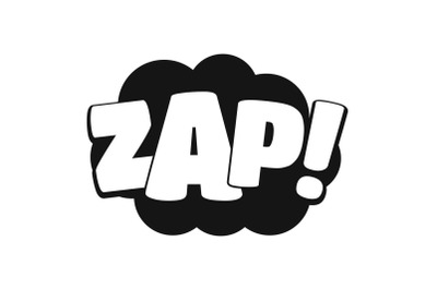 Comic boom zap icon, simple black style