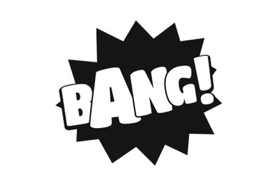 Comic boom bang icon, simple black style