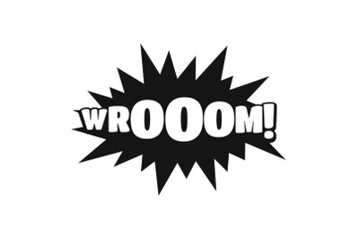 Comic boom sticker icon, simple black style