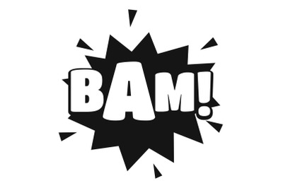 Comic boom bam icon, simple black style