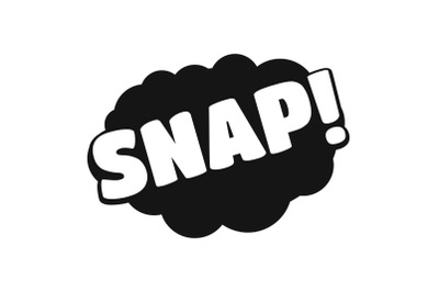 Comic boom snap icon, simple black style
