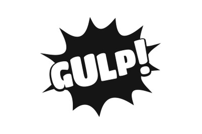 Comic boom gulp icon, simple black style
