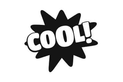 Comic boom cool icon, simple black style