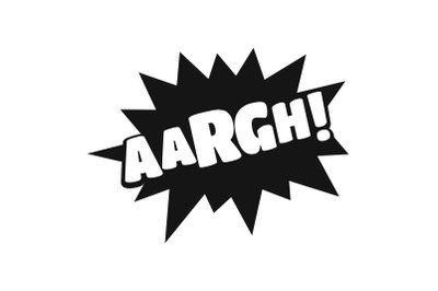 Comic boom retro icon, simple black style