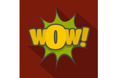 Comic boom icon, flat style
