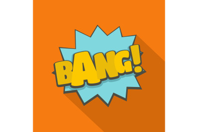Comic boom bang icon, flat style