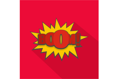 Comic boom big icon, flat style