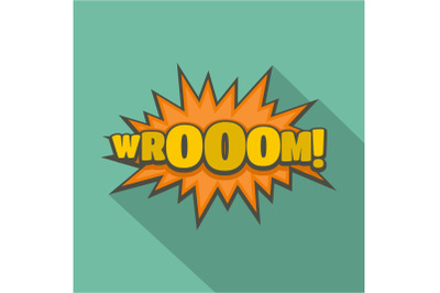 Comic boom sticker icon, flat style