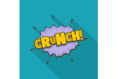 Comic boom crunch icon, flat style