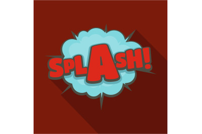 Comic boom splash icon, flat style