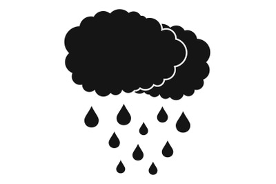 Cloud rain icon, simple black style