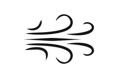 Wind icon, simple black style