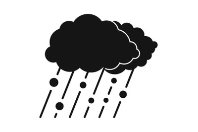 Cloud rain snow icon, simple black style