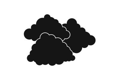 Dark cloudy icon, simple black style