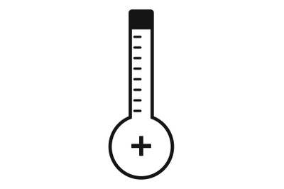 Thermometer warmly icon, simple black style