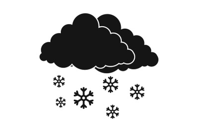 Snow cloud holiday icon, simple black style