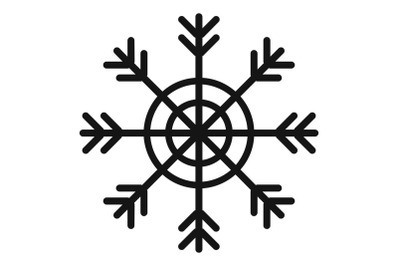 Snowflake icon, simple black style