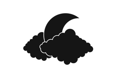 Moon icon, simple black style