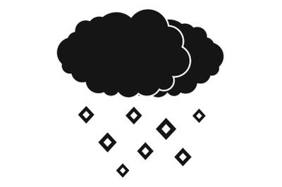 Snow cloud icon, simple black style