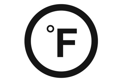 Fahrenheit icon, simple black style