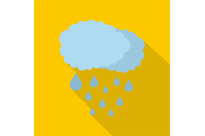 Cloud rain icon, flat style