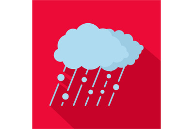 Cloud rain snow icon, flat style