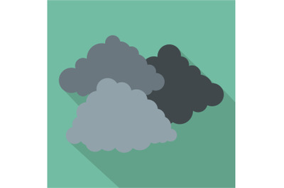 Dark cloudy icon, flat style