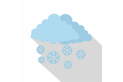 Snow cloud holiday icon, flat style