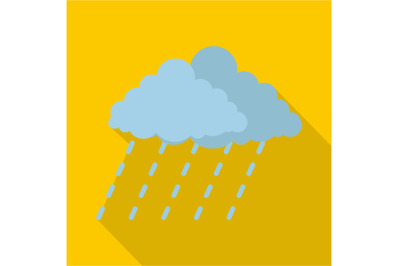 Cloud rain storm icon, flat style