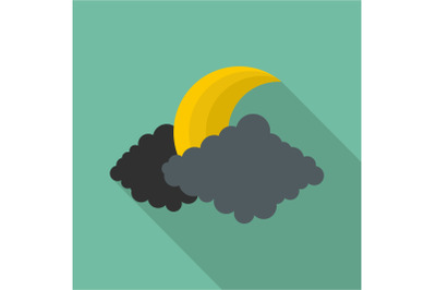 Moon icon, flat style