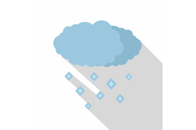 Snow cloud icon, flat style