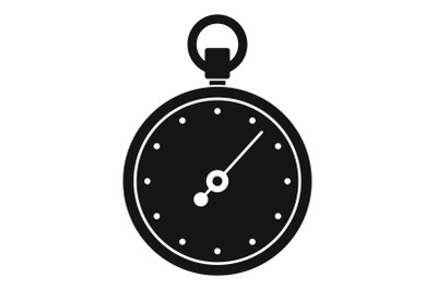 Stopwatch icon, simple black style