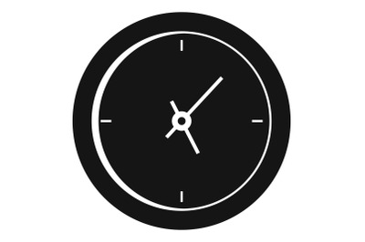 Clock minimal icon, simple black style