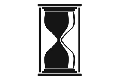 Hourglass icon, simple black style