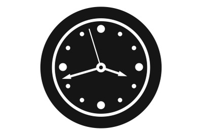 Clock design icon, simple black style