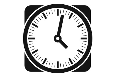 Clock retro icon, simple black style