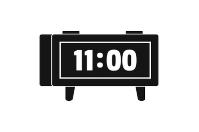 Alarm clock retro icon, simple black style