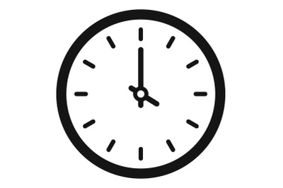 Clock time icon, simple black style