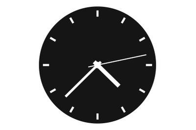 Clock modern icon, simple black style