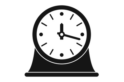 Clock vintage icon, simple black style