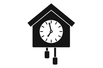 Clock creative icon, simple black style